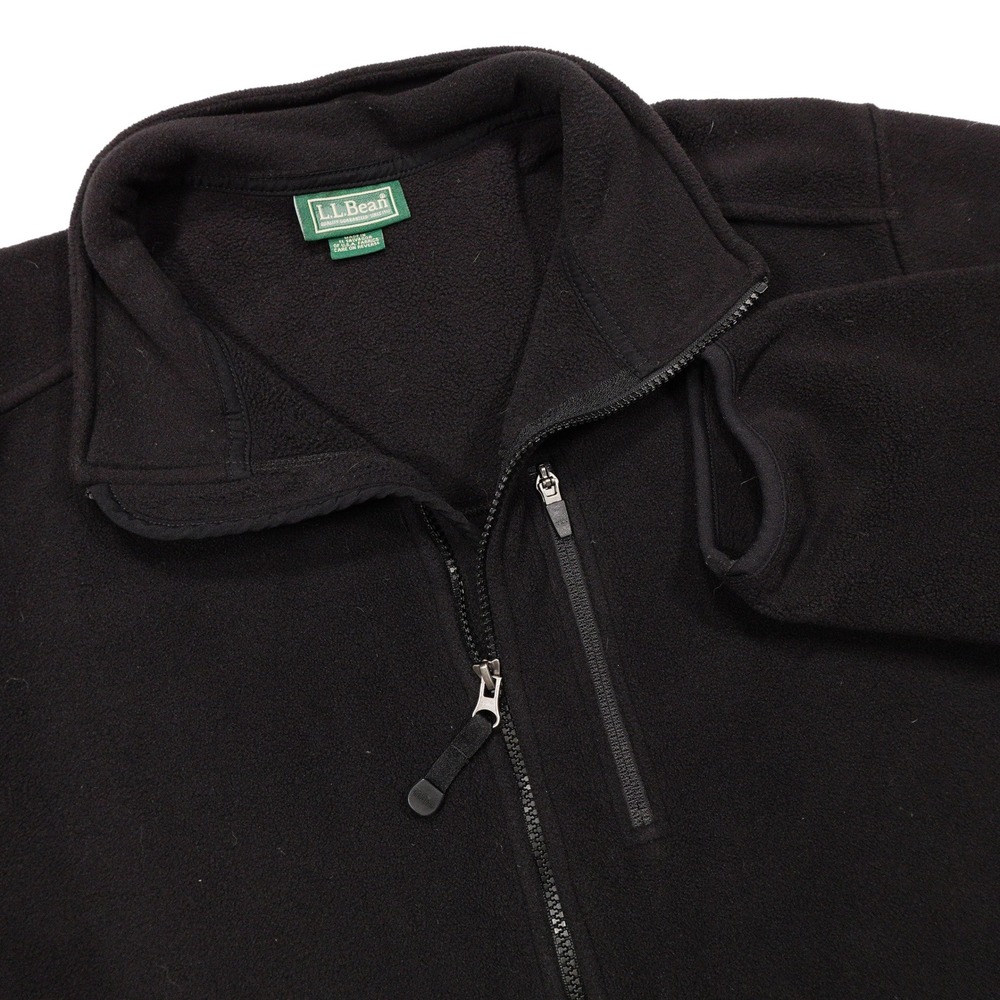 VINTAGE‎ LL BEAN Men's L Black Polartec Full Zip Fleece Outdoor Winter Jacket